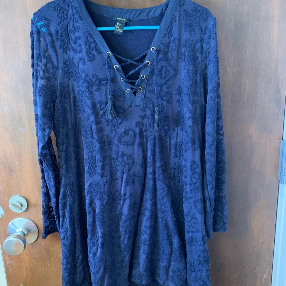Forever 21 navy lace dress